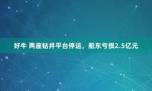 好牛 两座钻井平台停运，船东亏损2.5亿元